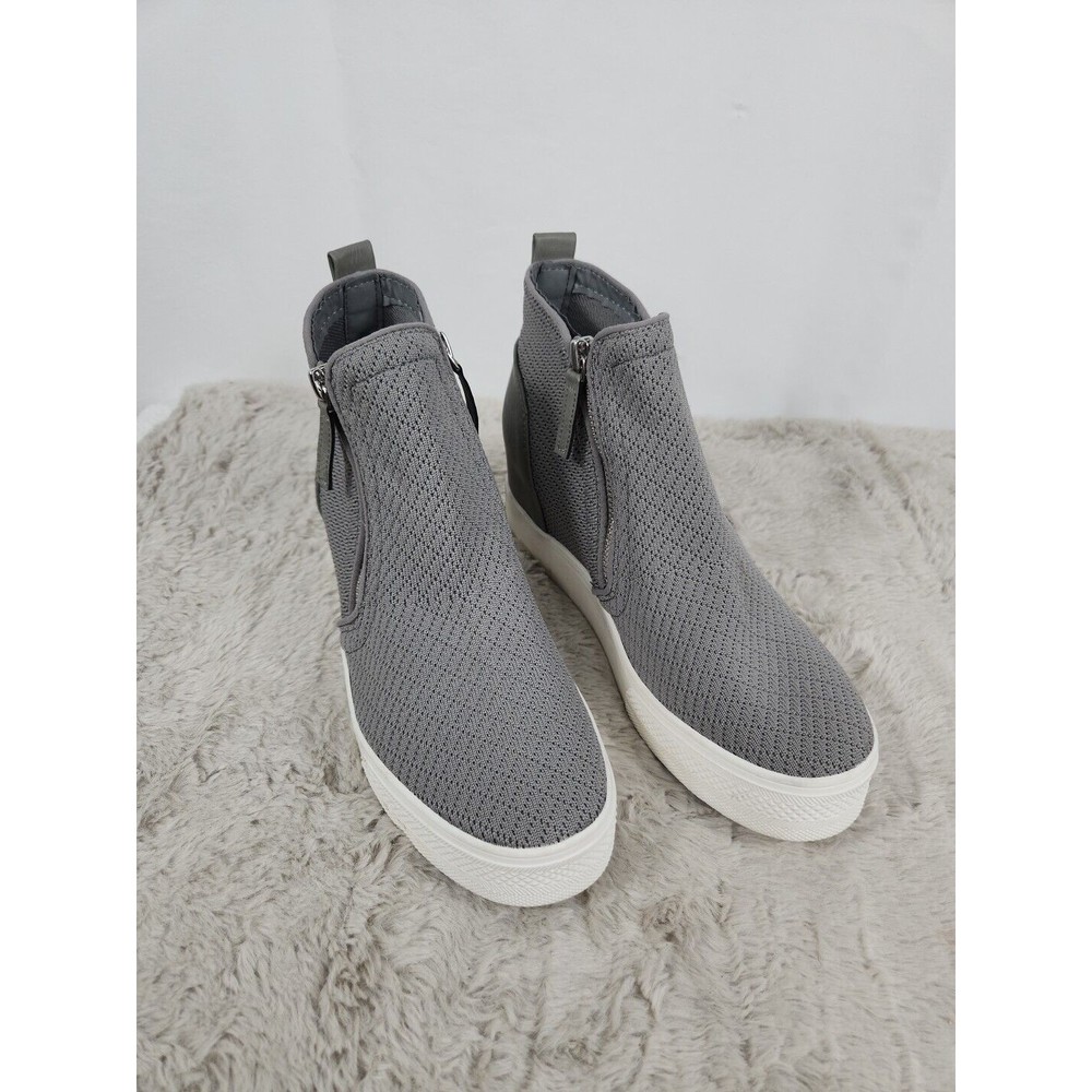 MADDEN GIRL Prevale Hidden Wedge Faux Suede Sneaker Gray Size 8